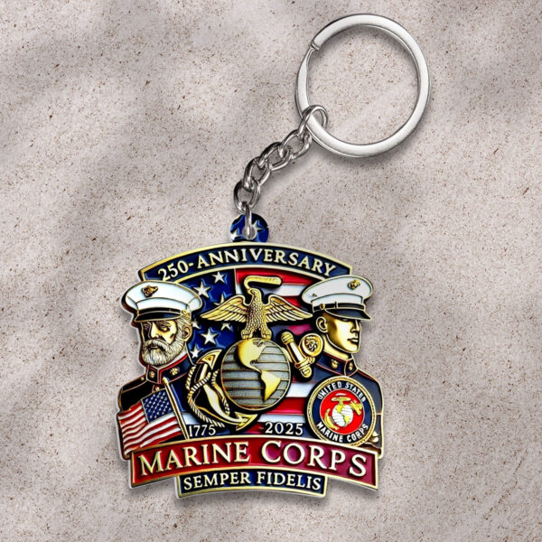 US Marine Corps Custom Shape 2-sided Keychain - HOATT 11963