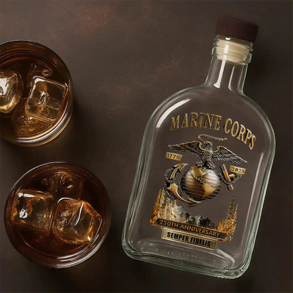 US Marine Corps 25oz Empty Whiskey Bottle - MAITM 12432