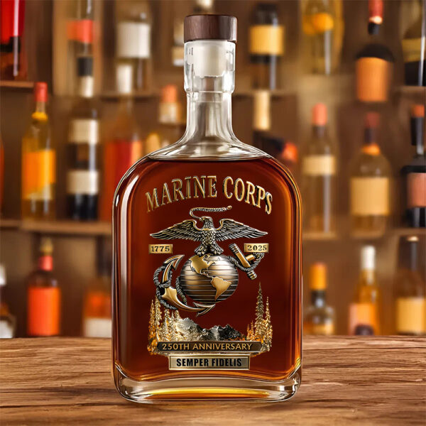 US Marine Corps 25oz Empty Whiskey Bottle - MAITM 12432