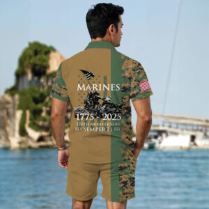 US Marine Corps 3D Hawaiian Shirt Shorts - MAITM 12163