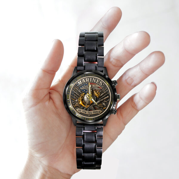 US Marine Corps Black Stainless Steel Watch - MAITM 12211