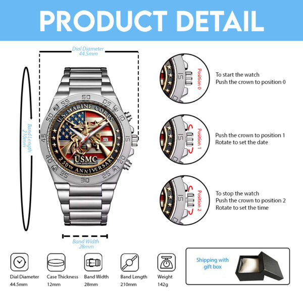 US Marine Corps Gentleman Stainless Steel Watch - HOATT 11965
