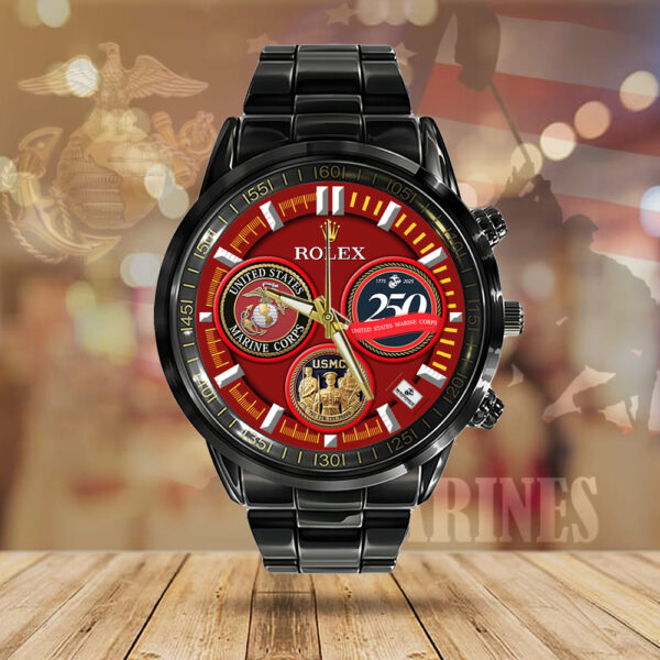US Marine Corps Black Stainless Steel Watch - MAITM 12200