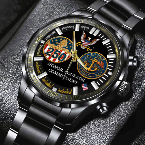 US Navy Black Stainless Steel Watch - HOATT 11966
