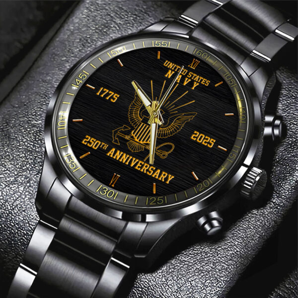 US Navy Black Stainless Steel Watch - HOATT 11986