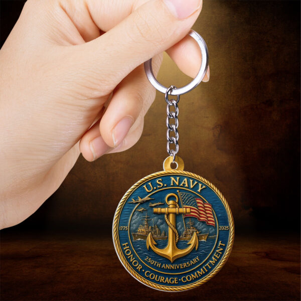 US Navy Custom Shape 2-sided Keychain - HOATT 11834