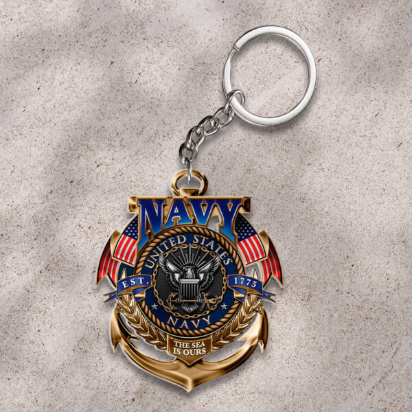 US Navy Custom Shape 2-sided Keychain - HOATT 11838