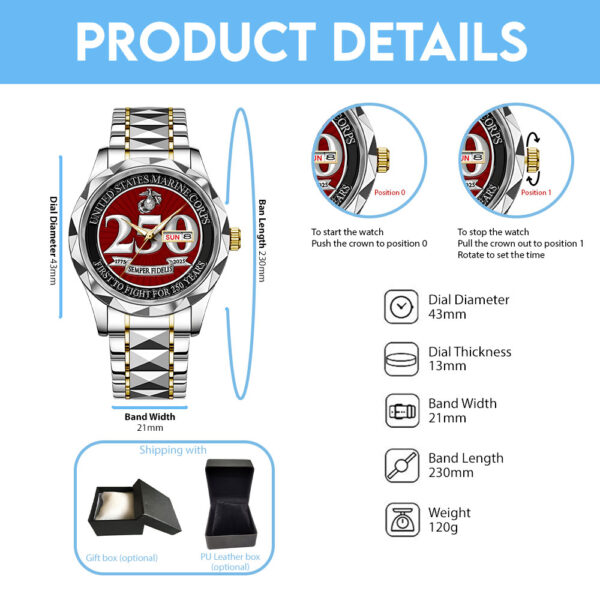 US Marine Corps Alloy Luxury Quartz Watch - TANTN 14223