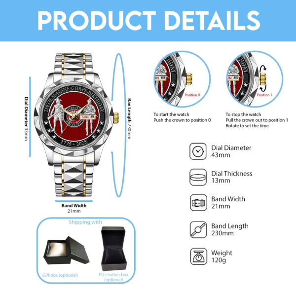 US Marine Corps Alloy Luxury Quartz Watch - TANTN 14627