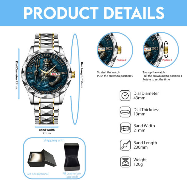 US Navy Alloy Luxury Quartz Watch - TANTN 14635