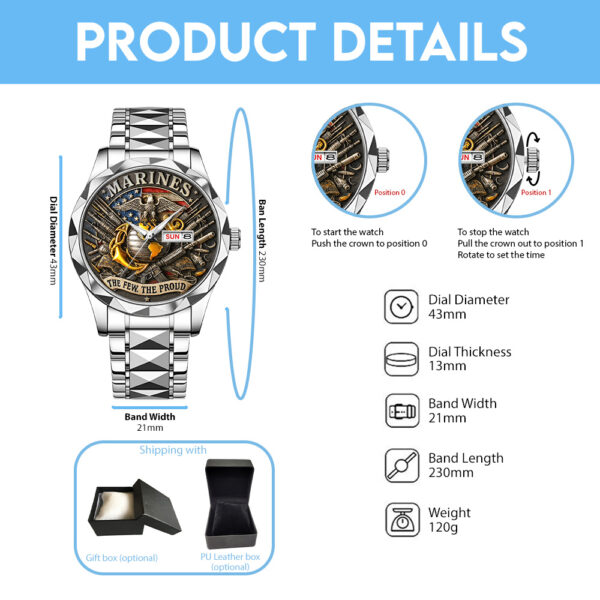 US Marine Corps Alloy Luxury Quartz Watch - TANTN 14817