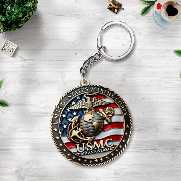 US Marine Corps Custom Shape 2-sided Keychain - TANTN 14257