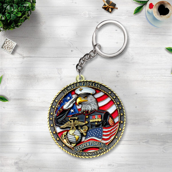 US Marine Corps Custom Shape 2-sided Keychain - TANTN 14258