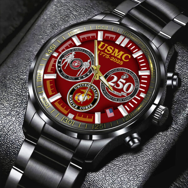 US Marine Corps Black Stainless Steel Watch - HOATT 12011
