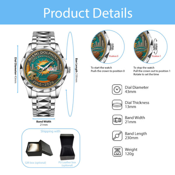 Miami Dolphins Alloy Luxury Quartz Watch - MAITM 12528