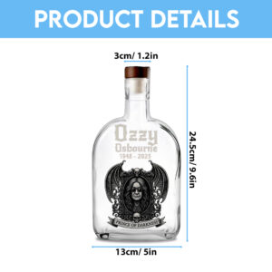 Ozzy Osbourne 25oz Empty Whiskey Bottle - MAITM 12433
