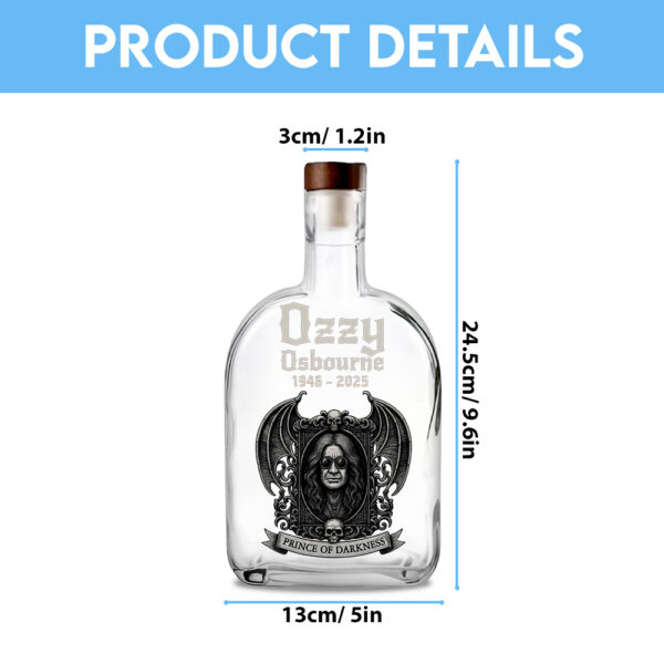Ozzy Osbourne 25oz Empty Whiskey Bottle - MAITM 12433