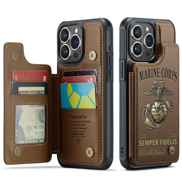 US Marine Corps Leather Wallet Phone Case - MAITM 12484