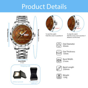 US Marine Corps Alloy Luxury Quartz Watch - MAITM 12530
