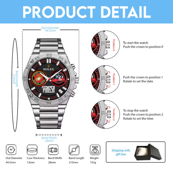 US Marine Corps Gentleman Stainless Steel Watch - MAITM 12460