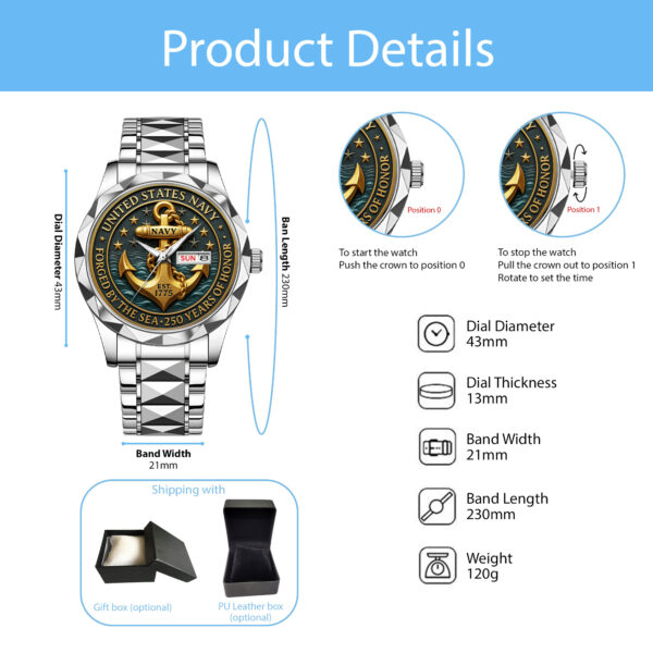 US Navy Alloy Luxury Quartz Watch - MAITM 12450