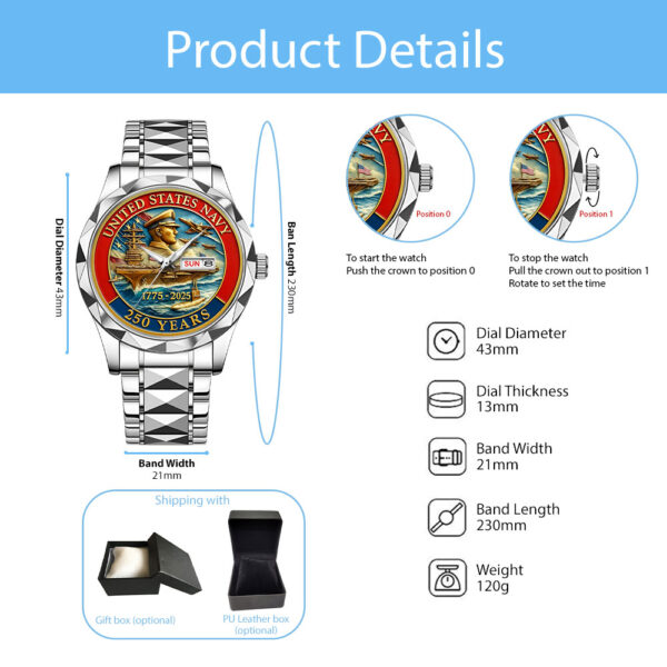 US Navy Alloy Luxury Quartz Watch - MAITM 12550