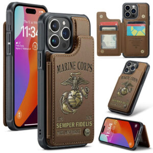US Marine Corps Leather Wallet Phone Case - MAITM 12484