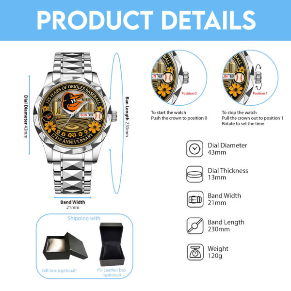 Baltimore Orioles Alloy Luxury Quartz Watch - MAITM 12527