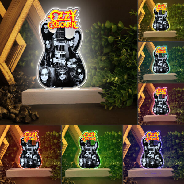Black Sabbath x Ozzy Osbourne Led Light with Wooden Base (7 Colors) - HOATT 12117