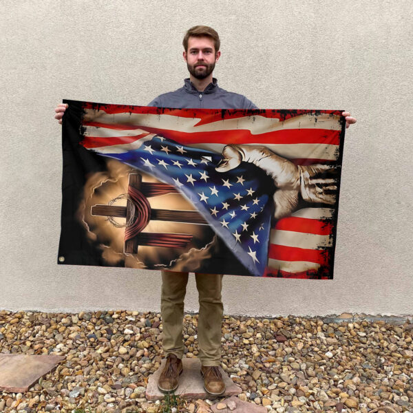 God Bless America 3D House Flag - TANTN 14993