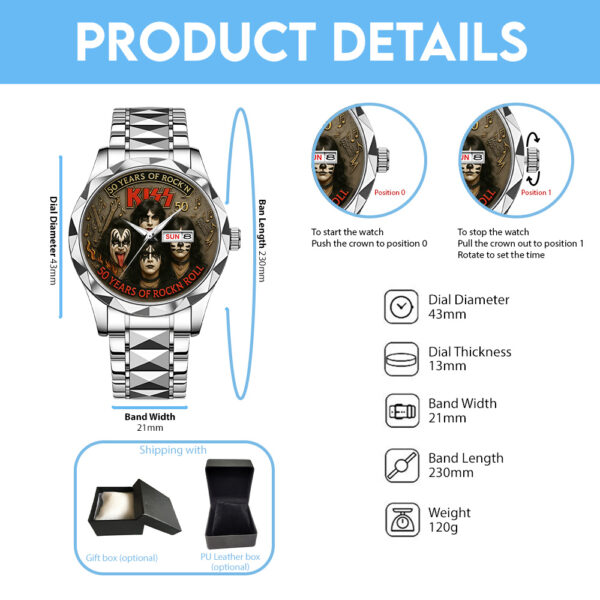 Kiss Band Alloy Luxury Quartz Watch - TANTN 14941