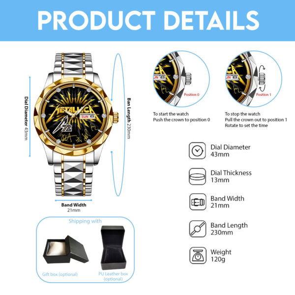 MET Band Alloy Luxury Quartz Watch - GNE 4188