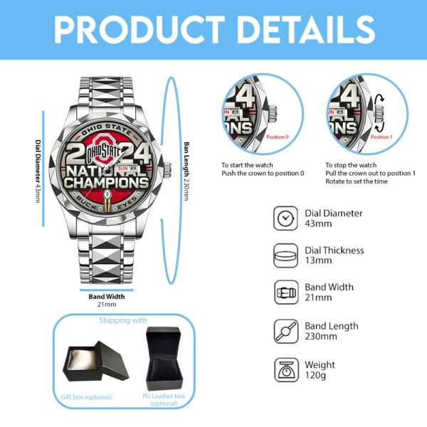 Ohio State Buckeyes Football Alloy Luxury Quartz Watch - TANTN 15020