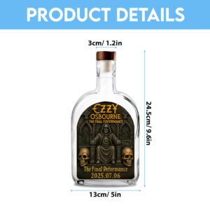 Ozzy Osbourne 25oz Empty Whiskey Bottle - TANTN 14964