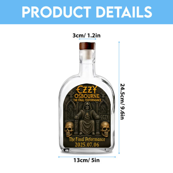 Ozzy Osbourne 25oz Empty Whiskey Bottle - TANTN 14964