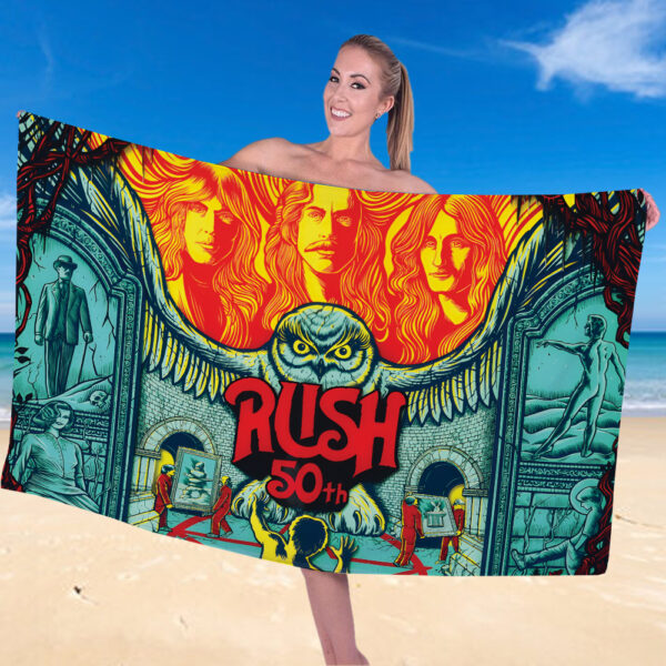 Rush Band Rectangle Beach Towel - TANTN 15017