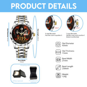 Kiss Band Alloy Luxury Quartz Watch - TANTN 14956