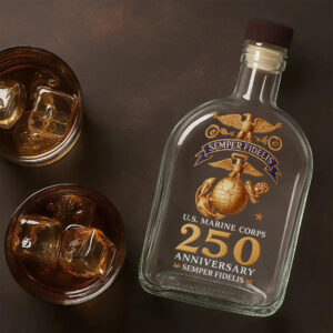 US Marine Corps 25oz Empty Whiskey Bottle - TANTN 15029