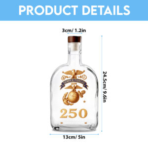 US Marine Corps 25oz Empty Whiskey Bottle - TANTN 15029
