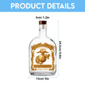 US Marine Corps 25oz Empty Whiskey Bottle - TANTN 15030