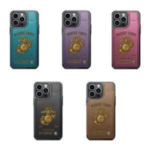 Personalized US Marine Corps Leather Wallet Phone Case - TANTN 15205