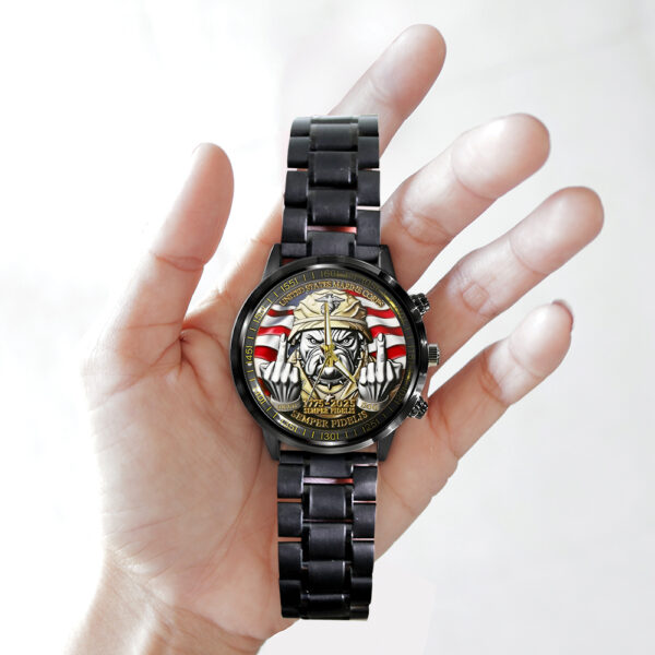 US Marine Corps Black Stainless Steel Watch - MAITM 12464