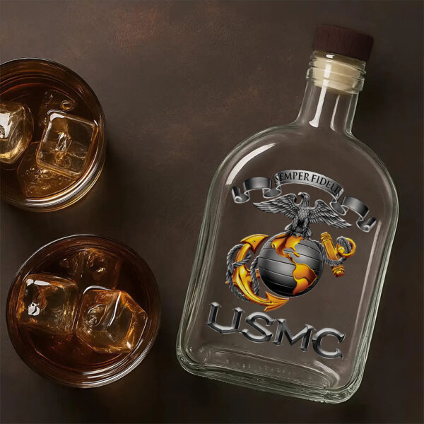 US Marine Corps 25oz Empty Whiskey Bottle - MAITM 12413