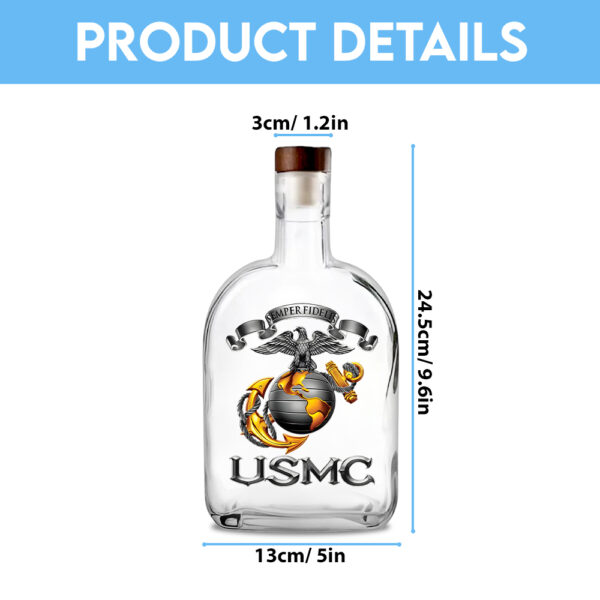 US Marine Corps 25oz Empty Whiskey Bottle - MAITM 12413