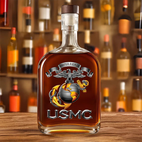 US Marine Corps 25oz Empty Whiskey Bottle - MAITM 12413