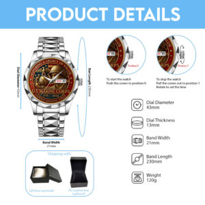 US Marine Corps Alloy Luxury Quartz Watch - MAITM 12529