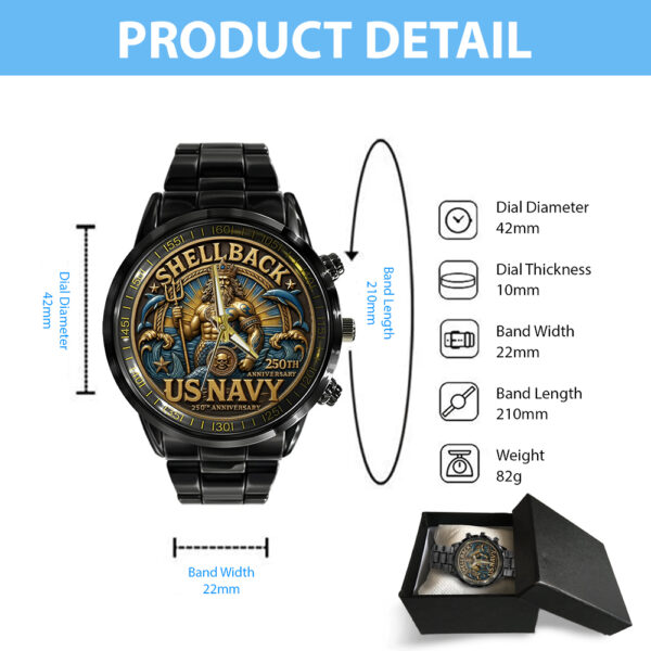US Navy Black Stainless Steel Watch - MAITM 12525