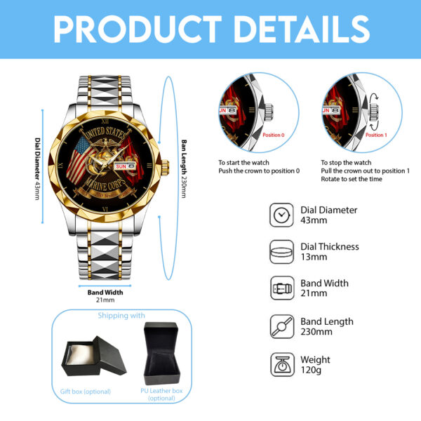 US Marine Corps Alloy Luxury Quartz Watch - TMTHU 181