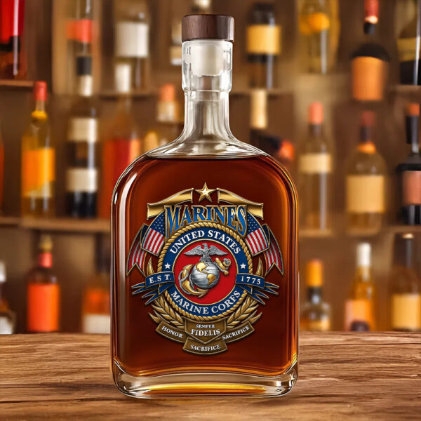 US Marine Corps 25oz Empty Whiskey Bottle - TMTHU 208