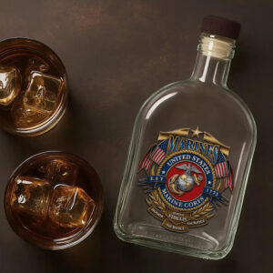 US Marine Corps 25oz Empty Whiskey Bottle - TMTHU 208